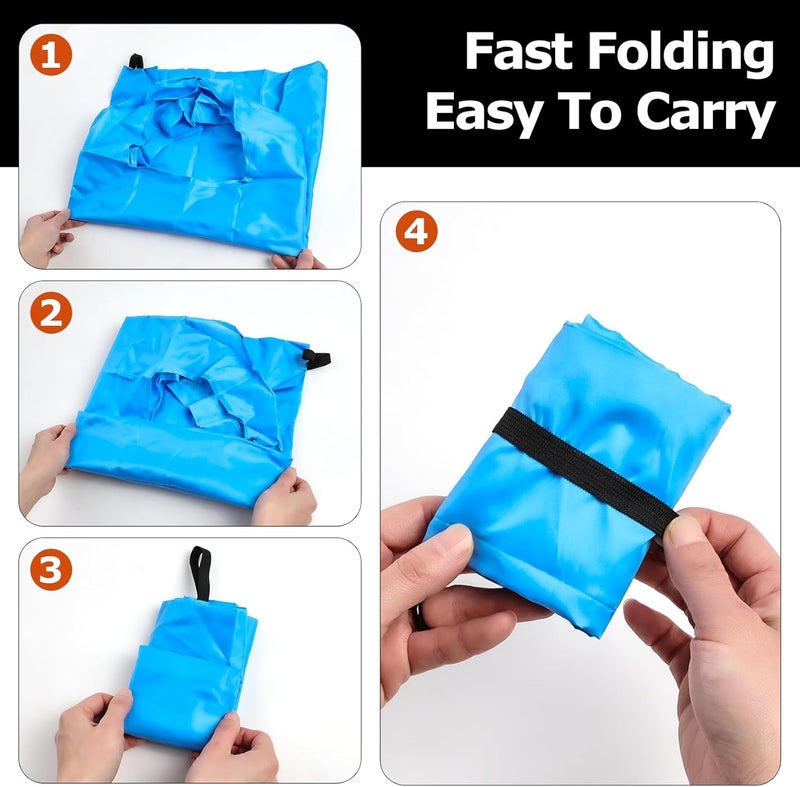 Criyar Foldable Shopping Bag, Washable Reusable Grocery with Holder, Nylon Tote Bags - Image 4